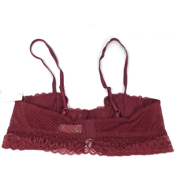 NWT Candies 2 Bras Scalloped Trim Mesh Unlined Red Black 34A Adjustable Straps - Picture 3 of 9